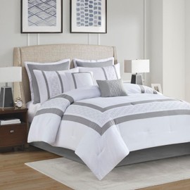 Queen 8 Piece Embroidered Comforter Set