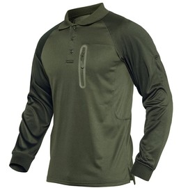 MAGNIVIT Polo Shirts for Men Tactical Polo Shirt Pique Jersey Golf Polo Shirt Army Green