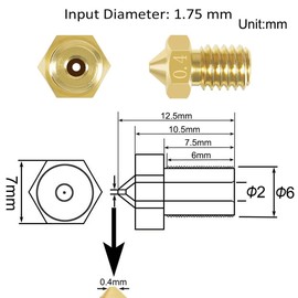 Aokin 10 Pcs Extruder Nozzle 3D Printer Brass Nozzles 0.2/0.3/0.4/0.5/0.6/0.8/1.0mm for E3D V5 V6 and 5 Pcs 0.2/0.3/0.4/0.5/0.6mm Stainless Steel Nozzle Cleaning Needles for 1.75mm Filament 3D Printer
