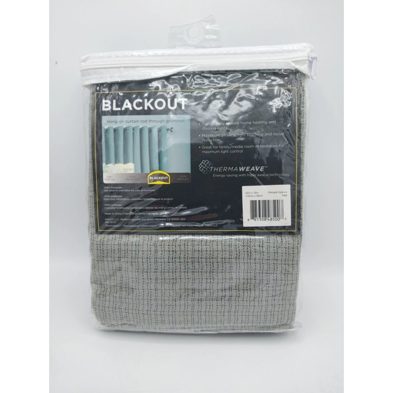 Eclipse Palisade Blackout Grommet Valance, 52" X 18" - Sage