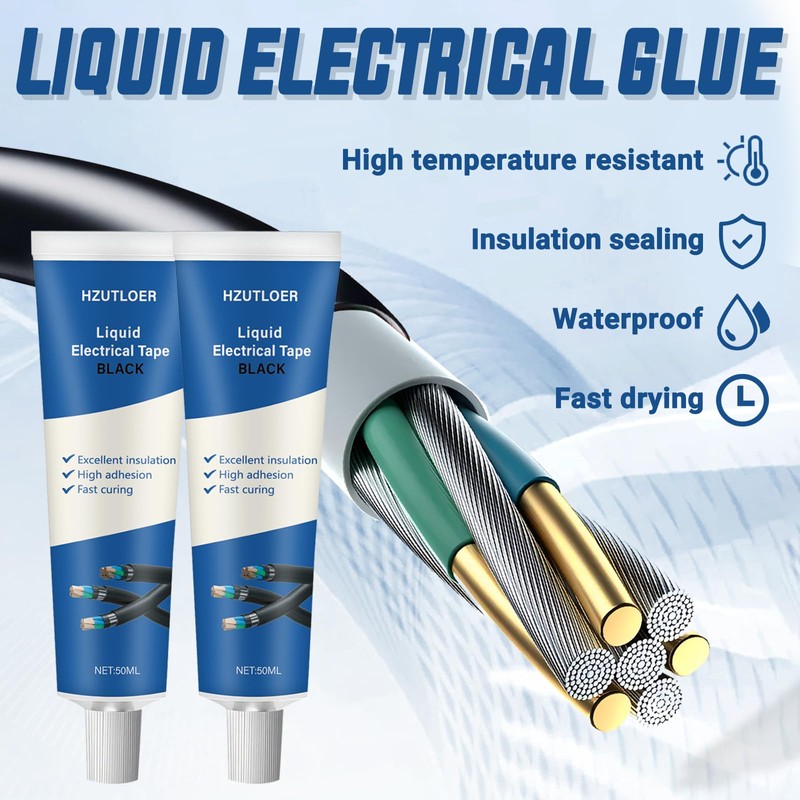 Hzutloer 3.38 OZ (100Ml) Liquid Electrical Tape, 2PCS 50ML Insulating