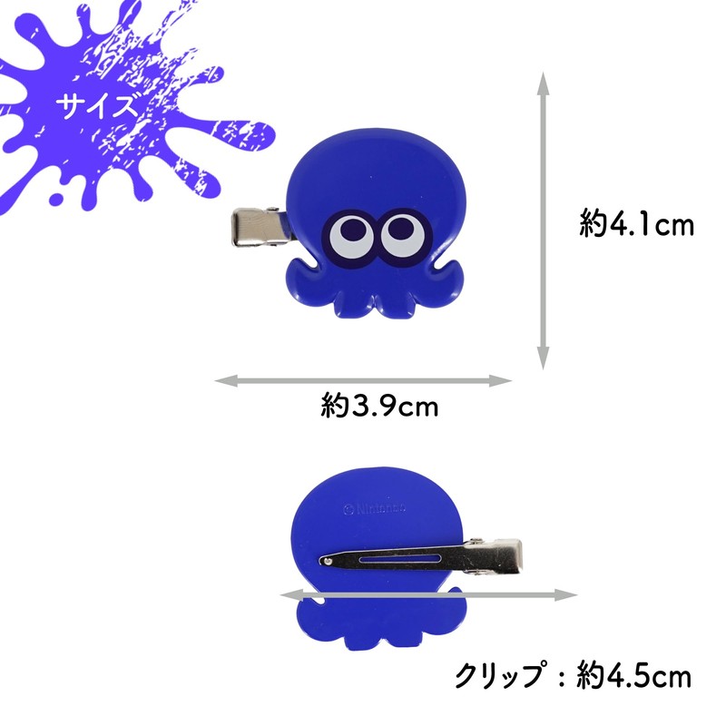 Sunart SPT-1173 Splatoon 3 Bangs Clip, Squid Orange x Octopus