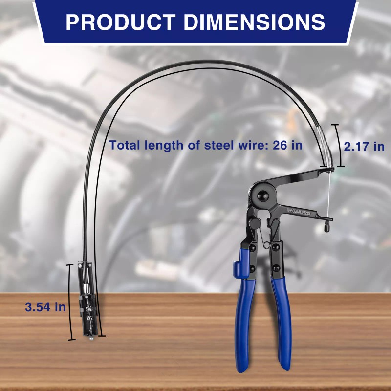 WORKPRO Flexible Hose Clamp Pliers, 27” Hose Clamp Automotive Clamp