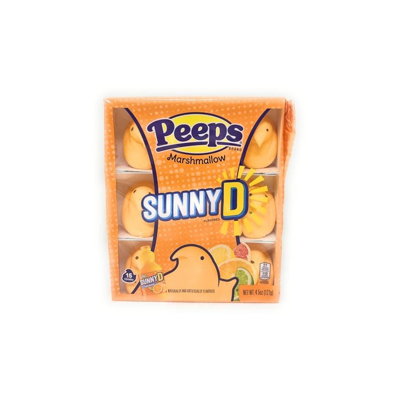Sunny D Delight Flavored Marshmallow Peeps - 15 chicks
