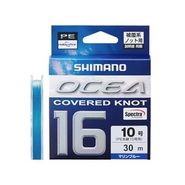 Shimano PE Line, Oshea, Covered Knot 16, PE, 98.8 ft (30 m), LD-A21Y, No. 10, Marine Blue