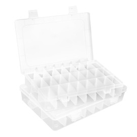 Snack Box 2pcs 24 Grids Snackle Box Organiser With Compartments for Jewellery, Craft, Screw, Diamond Art, Bead, and Earring Storage