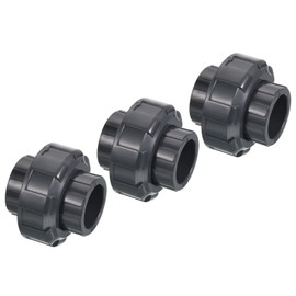 PATIKIL UPVC Pipe Fitting 25mm Socket 3pcs Straight Joint Union Quick Connector Gray