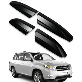 cciyu 4X Black Roof Rack Side Rails End Covers Shell Cap Replacement Fit for Toyota Highlander 2.7L 2009-2013,for Toyota Highlander 3.3L 2008-2010,for Toyota Highlander 3.5L 2008-2013