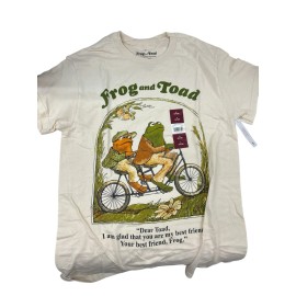 Unbranded Frog and Toad Are Friends Retro Literary Beige Graphic Men's T-shirt Size Small