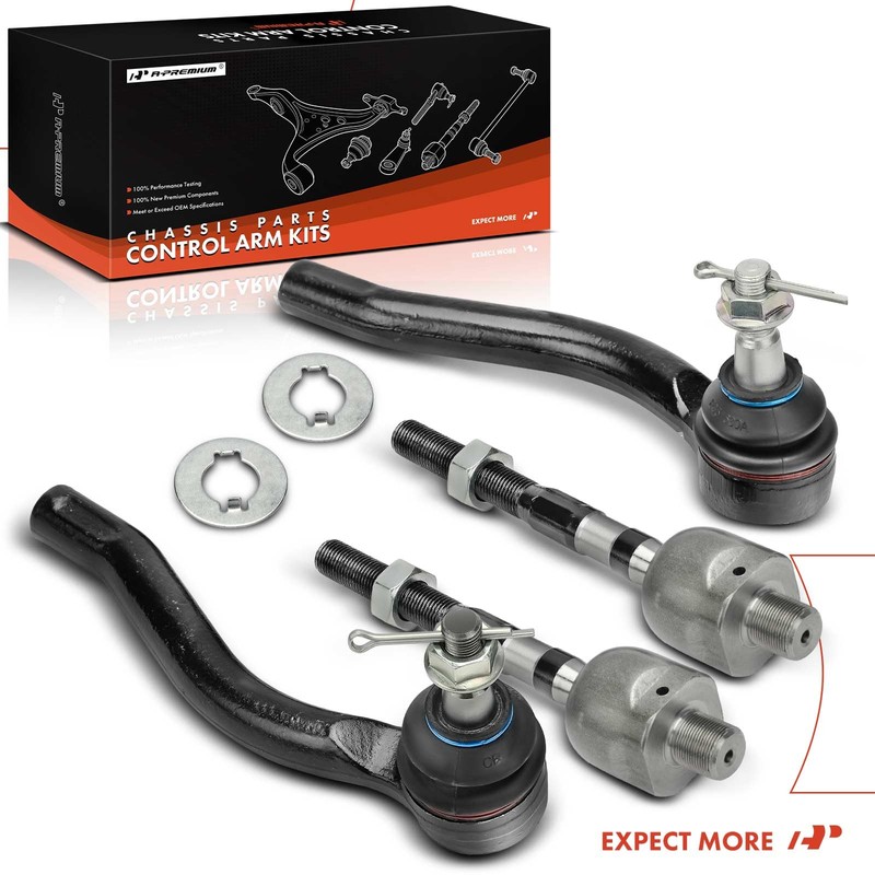 A-Premium Set of 4, Front Inner Outer Tie Rod End