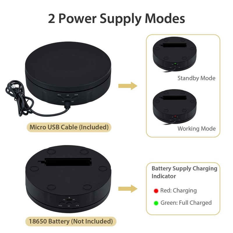Mcbazel 360 Degree Electric Turntable for Photography Electric Rotating Turntable