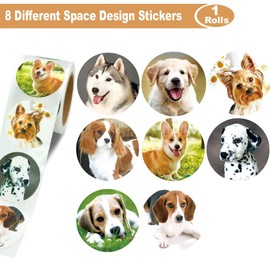 Hohamn 1.5" Dog Stickers for Kids Teachers, 500 Pcs Dog Puppy Stickers for Toddlers Birthday Party, School Reward, Giveaways