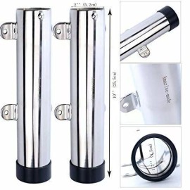 Amarine-made 2PACK Boat Fishing Stainless Steel Side Mounted Transom Rod Holder  Weld Bracket