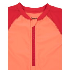 Leveret Kids Baby Boys Girls One Piece Rashguard UPF 50+ Solid Red/Orange Size 3-6 Months