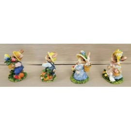 BRAND NEW - SET OF 4 - ARTMARK BUNNY RABBITS - COLLECTIBLE FIGURINES FROM 1998