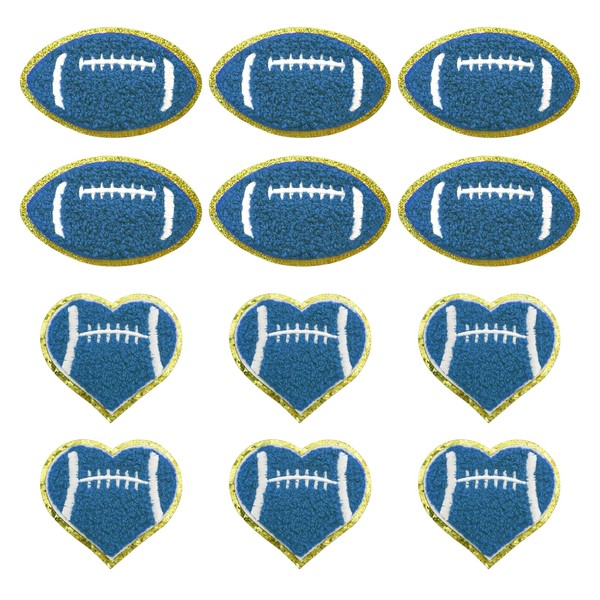 12 Pack Football Patches Iron On, Football Applique Patch, Chenille