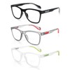 DXYXYO 3 Pack Sport Square Reading Glasses for Women Men,