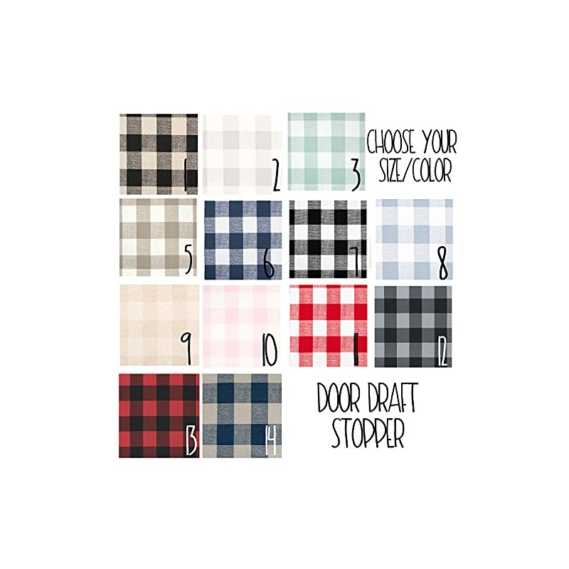 Plaid Door Draft Stopper - Choose your Color and Size