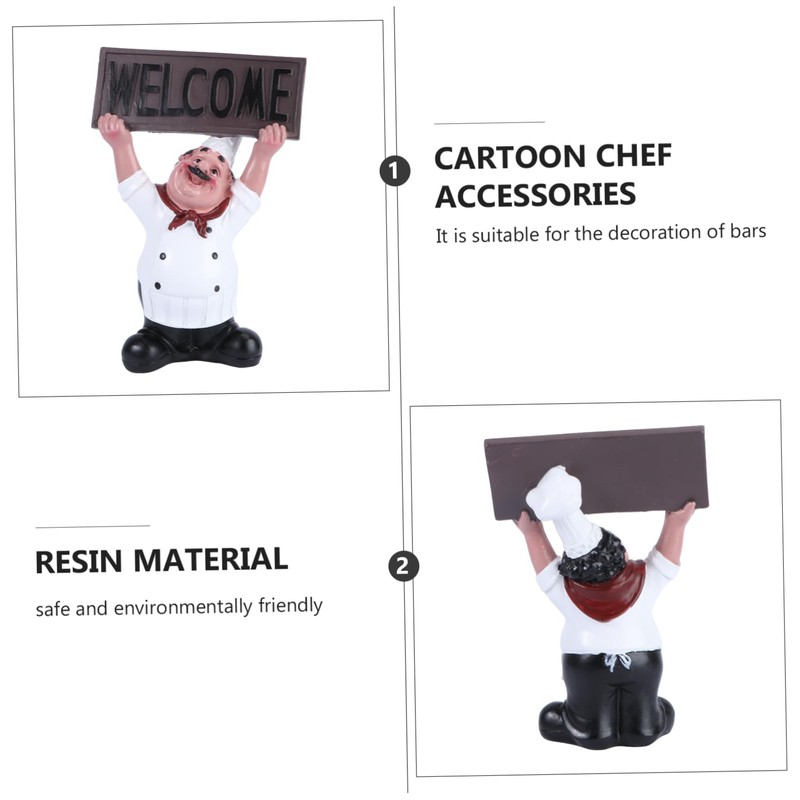 Levemolo Chef Hand-held Welcome Board Home Decorative Accessory Resin Craft