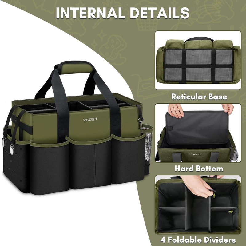 Ytonet Wearable Cleaning Caddy Organizer with Handle & Shoulder Straps,