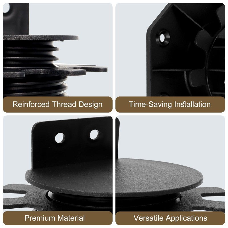 24 Pack Adjustable Deck Support Pedestal Kit, Deck Foundation Base,