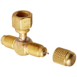 JB Industries A31852 FE SAE Swivel Tee with Depressor and Nut on Branch, 1/4"