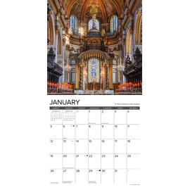 Willow Creek Press Cathedrals Monthly 2025 Wall Calendar (12" x 12")