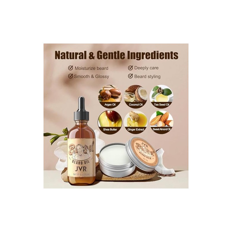 Jvr Kit Aseo Barba Hombres Cuidado Aceite Refrescante Aroma Limón