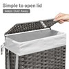 70L Slim Laundry Hamper with Lid & Wheels, Rolling Laundry