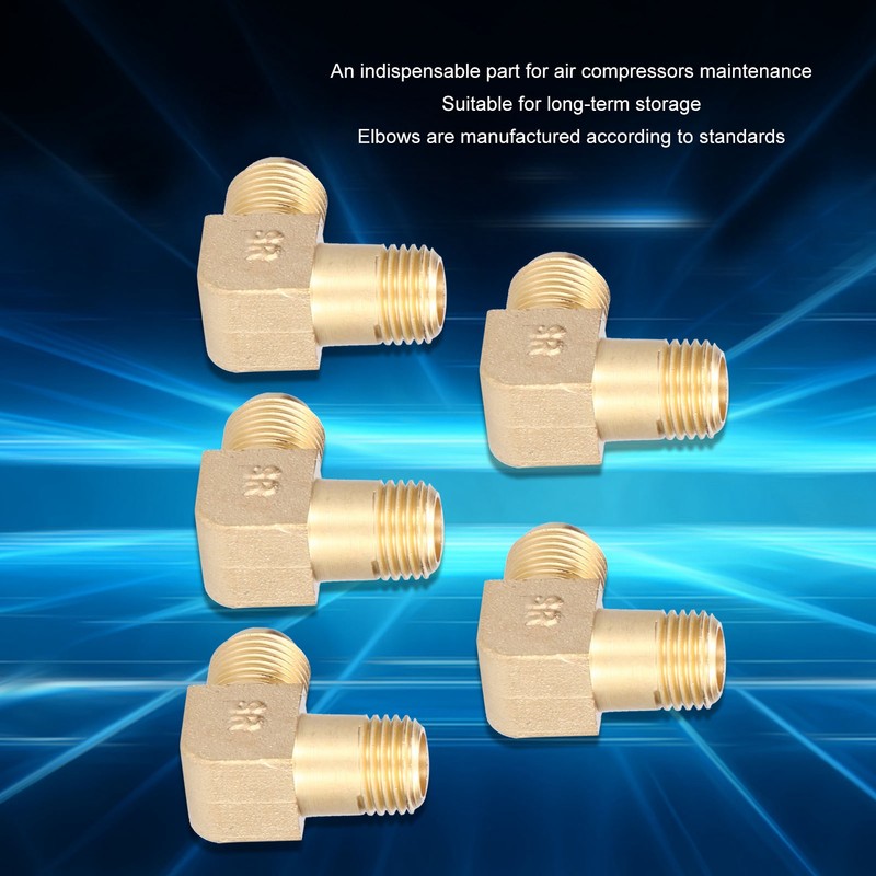 5Pcs Air Compressors Elbow Portable Mute Fitting Frequency Conversion Pneumatic