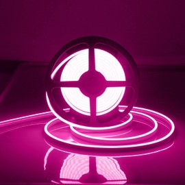 OWOFYDR Neon LED Strip Lights Pink 16.4FT/5M 12V DC Waterproof Flexible LED NEON Light for Indoors Outdoors Decorm (NO Adapter, Pink)
