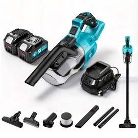 Cordless Vacuum Cleaner Handheld - Stick Shop Vac with 2×4.0Ah Batteries and Charger, Compatible with Makita, Washable HEPA Filter, Portable Car Vacuum for Home Pet Hair Garage Workshop