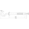 M4 x 38mm Open Hook Plasterboard Hollow Wall Cavity Wall