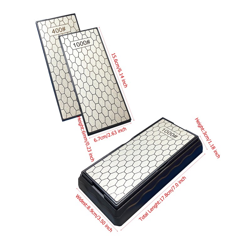 400/1000 Grit Double Sided Diamond Sharpening Stones,Diamond Stone Knife Sharpener