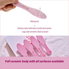 VICTORY NAIL 1PCS Medium and Rough Grit Ceramic Pink Foot File Double-Sided Callus Removal