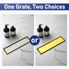 Bernkot Linear Shower Drain 12", Brushed Gold Floor Drain with