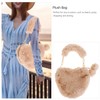 VALICLUD Shoulder Bag Faux Fur Purse Heart Shaped Purse Furry