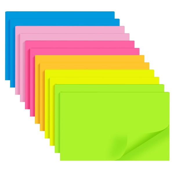12 pads of sticky notes (76 x 127 mm), 6