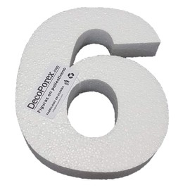 Expanded Polystyrene Numbers 20cm Height for Decorations, Crafts, Birthdays and Events (6)