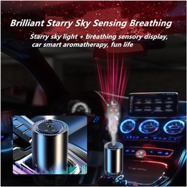 Smart Car Air Freshener Natural Perfume New Atomization Experience Car Humidifier Adjustable Three Levels of Concentration Fashionable Starry Sky Atmosphere Rechargeable Automatic Switch (Wine Red)