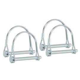 PATIKIL Trailer Coupler Pin 1/4x2-3/16x1.81"(D*L*IW), 4 Pcs Wire Lock Pin Safety Shaft Locking Pin Round Pto Pins for Farm Trailers Lawn Hitches Garden Tractor Kayak Boat (6x55x46mm)