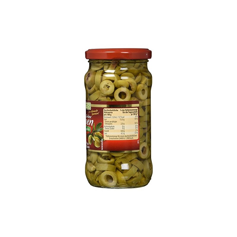 Kattus Spanish Green Olives in Slices, 170 g