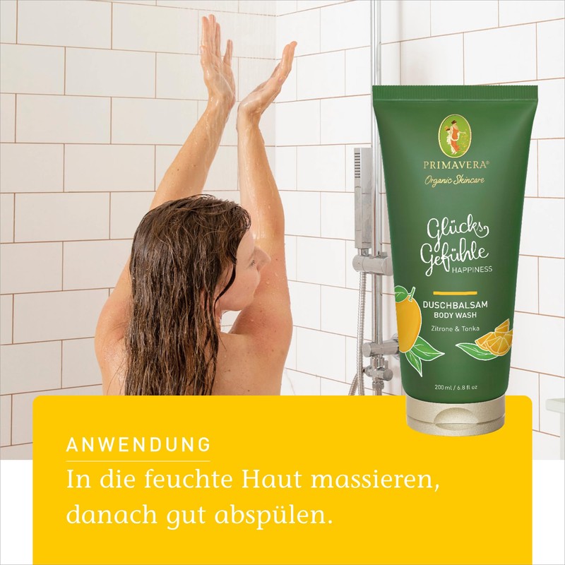 PRIMAVERA Glücksfühle Shower Balm 200 ml - Shower Gel, Natural