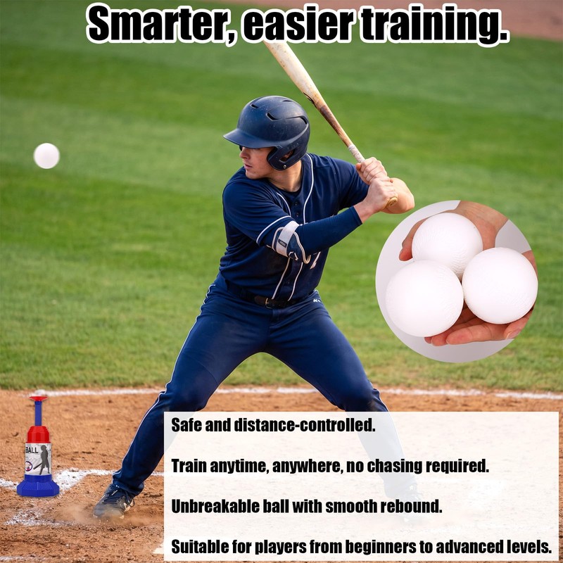 Sinbana Baseball Training Equipment Set, Durable PP & ABS Pop-Up