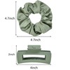 JGQUR Hair Claw Clips and Satin Scrunchies Set for Women