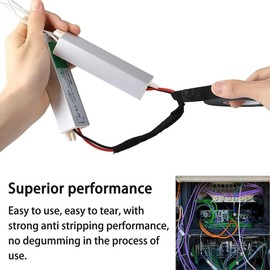 Wiring Tape, Car, Flame Retardant, Wire Harness, Heat Resistant, Black, Width 0.7 inches (19 mm), Length 65.6 ft (20 m), Automotive Insulation Tape, Electrical Wiring, Cable Fixing, High Viscosity