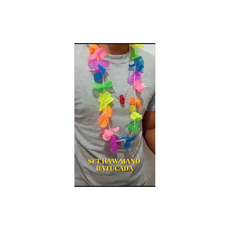 48 Pz Collar Pulsera Corona Hawaiana Fiesta Batucada 12 Kits