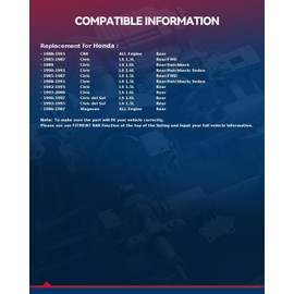 KAX 2pcs Rear Wheel Hub Bearing Compatible with 1988-1995 Civic 1.5L,4 Lug
