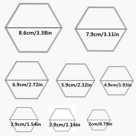 3 Different Shapes of Cutting Dies Stencil Metal Template Molds(Rectangle,Circle & Hexagon),Urvoo 24 Pieces Embossing Tools for Card Making,Scrapbooking,Album Paper DIY Crafts