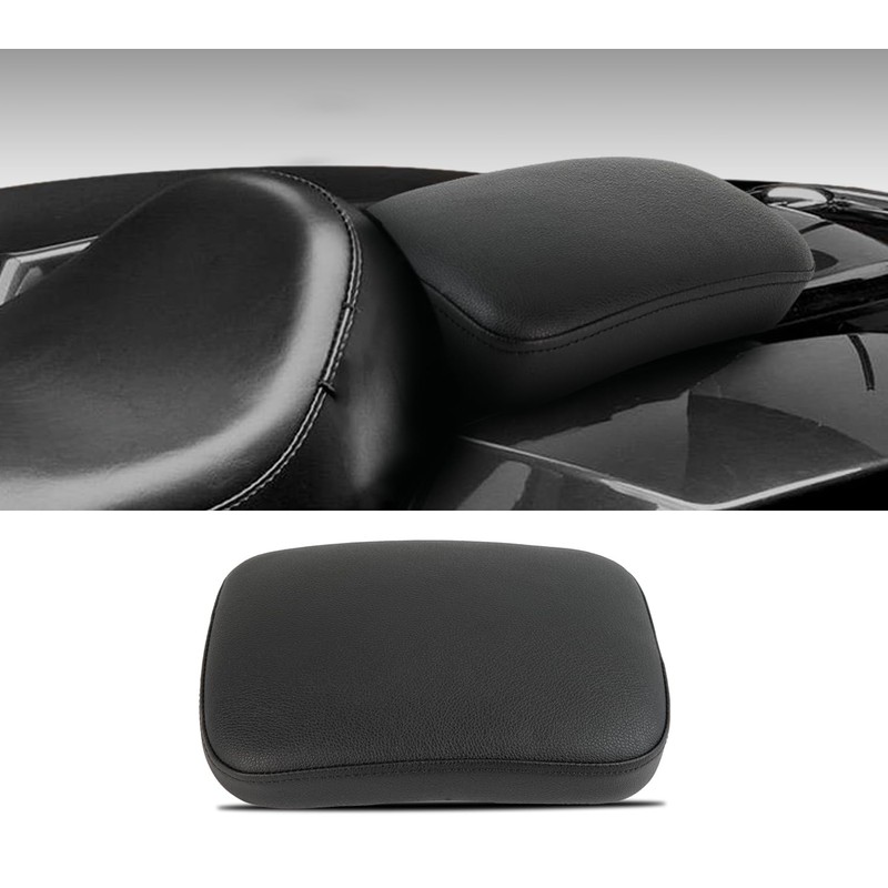 JMTBNO Black Universal Motorcycle Pillion Passenger Pad Seat Leather Pillion